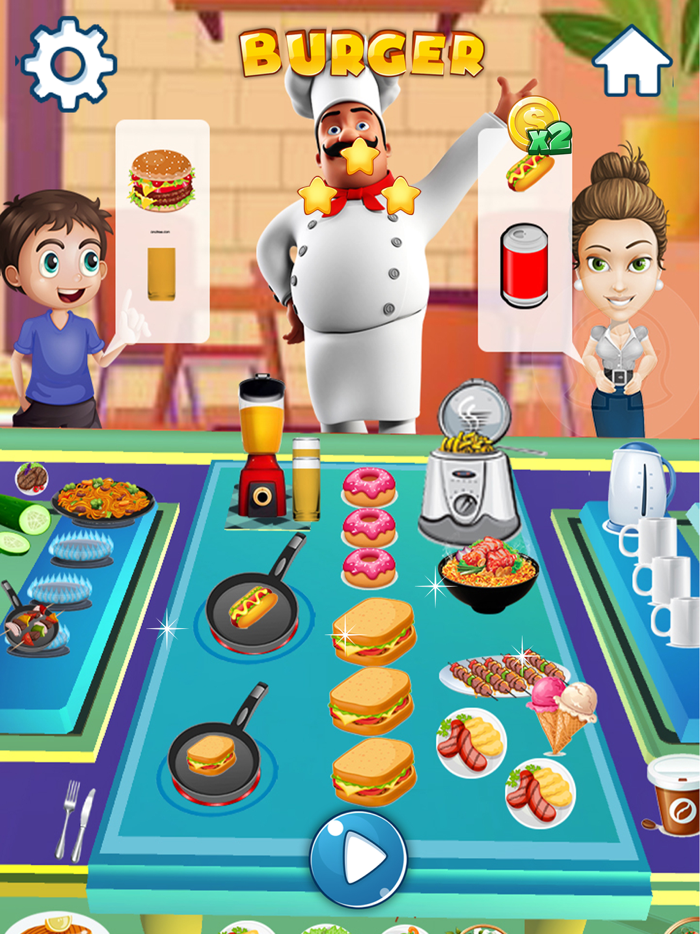 Burger Shop Chef Cooking