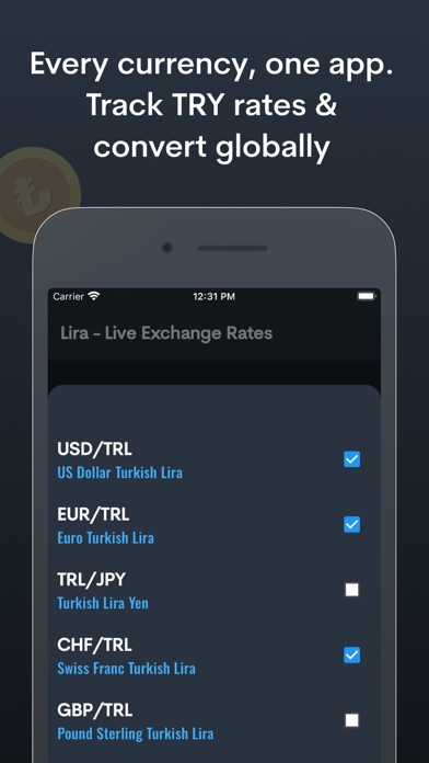 Lira- Live Exchange Rates Screenshot