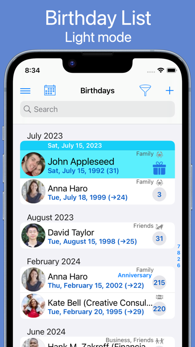 Screenshot #2 pour BirthdaysPro