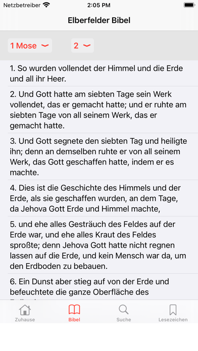 Elberfelder Heilige Bibel Screenshot