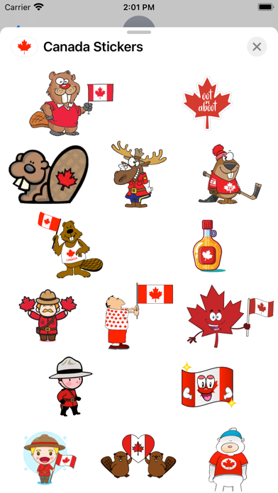 Screenshot #1 pour Canada Stickers App