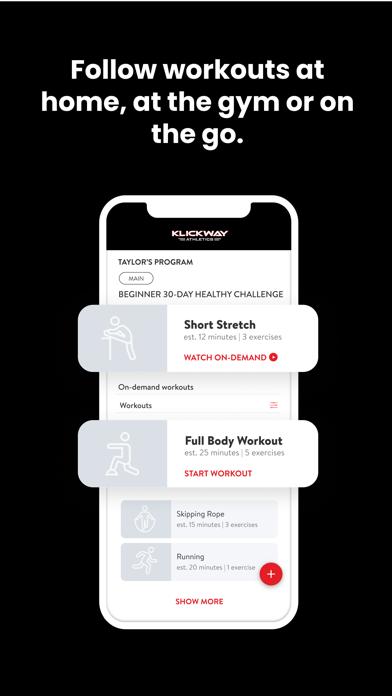 KlickWay Athletics Screenshot