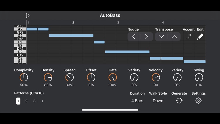Auto Bass AUv3 MIDI Generator
