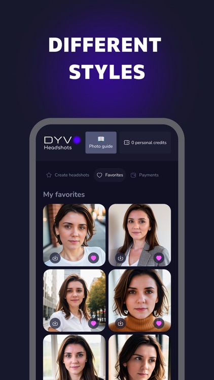 AI professional headshots Dyvo screenshot-4