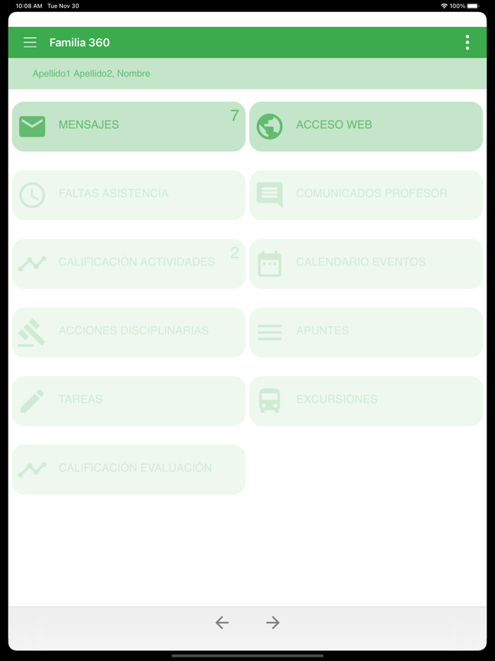 Gestión Aula - Familias 360