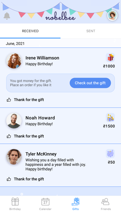Nobelbee: Birthday Reminder Screenshot