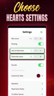 hearts offline - card game iphone screenshot 4