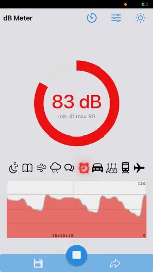 Captura de pantalla de DBMeter - Sonometro en iPhone 2