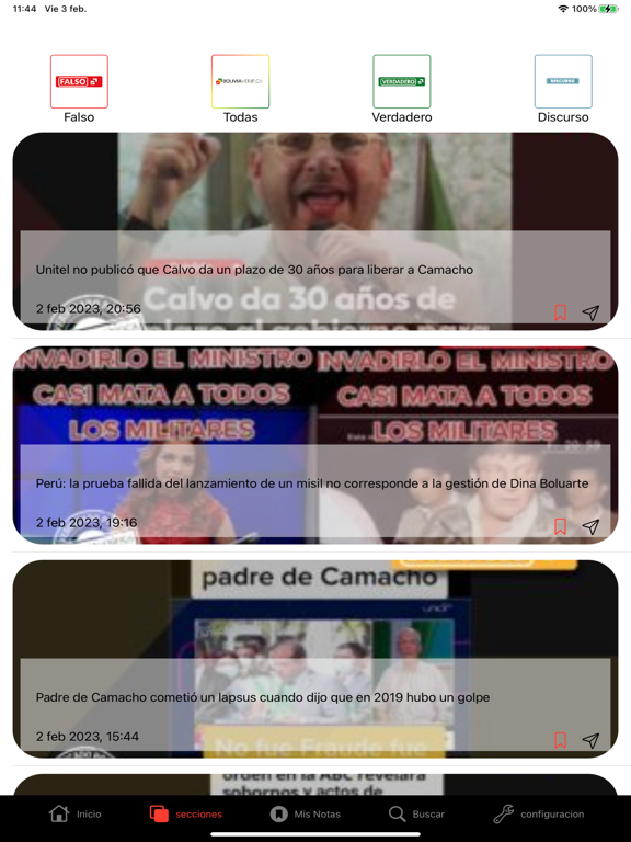 Bolivia Verifica iPad screenshot 2 - News app