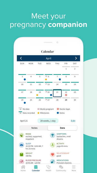 Ovia Pregnancy & Baby Tracker Screenshot