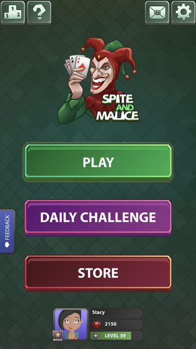 Spite & Malice Solitaire game Screenshot