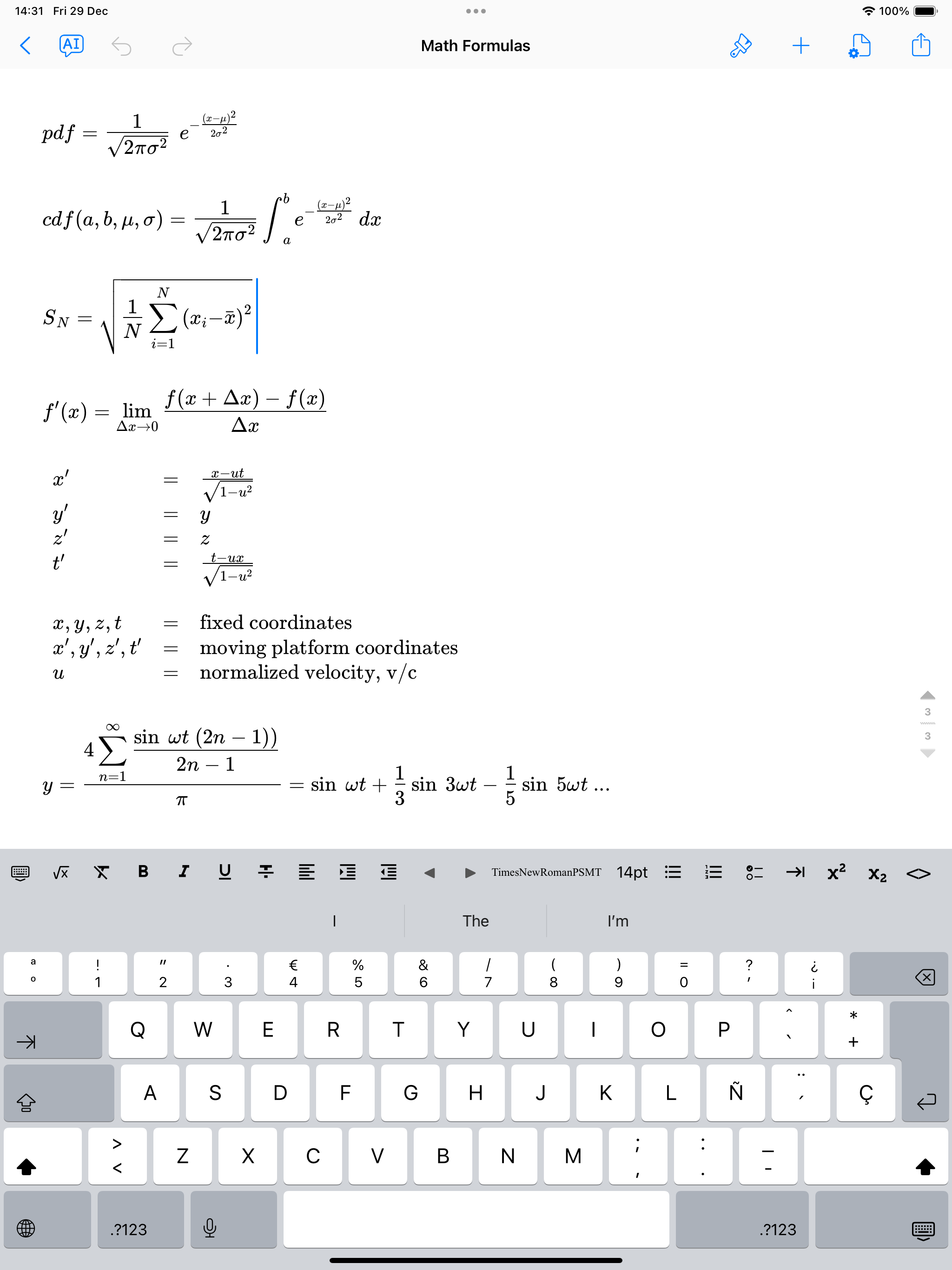 Math Notes - Solver & Editor