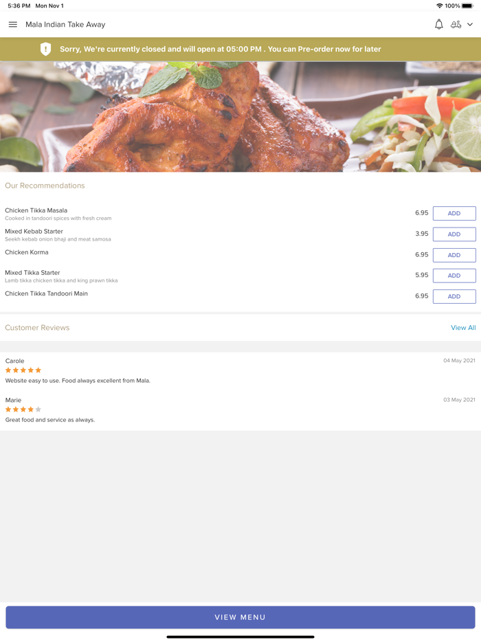 Mala Indian Take Away