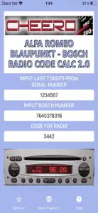 RADIO CODE for ALFA ROMEO B&B screenshot #1 for iPhone