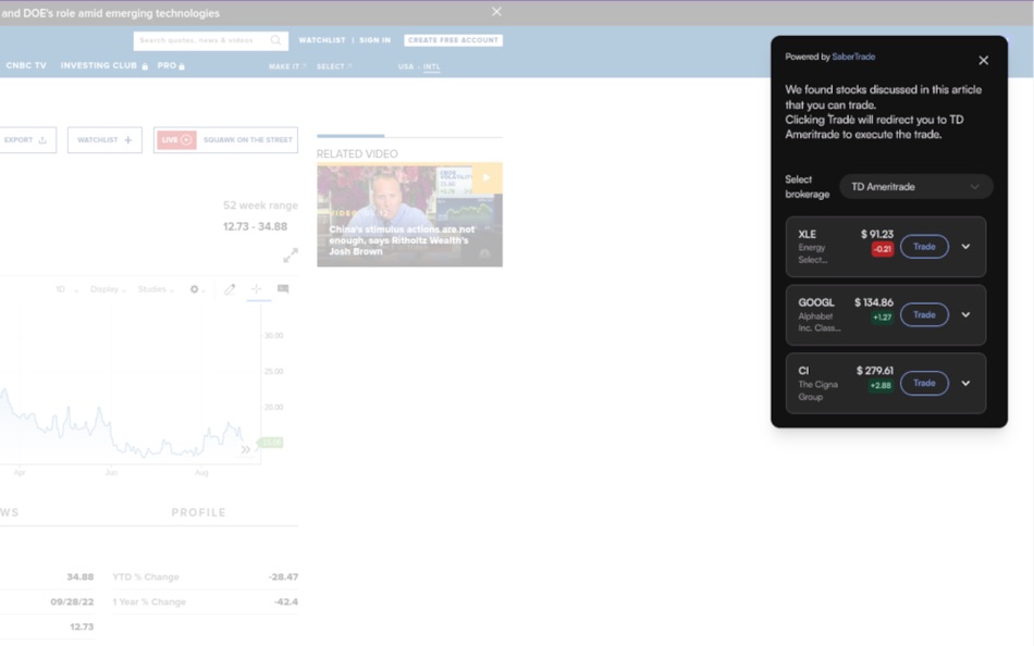 #1. SaberTrade Browser Plugin (macOS) 由: SaberTrade