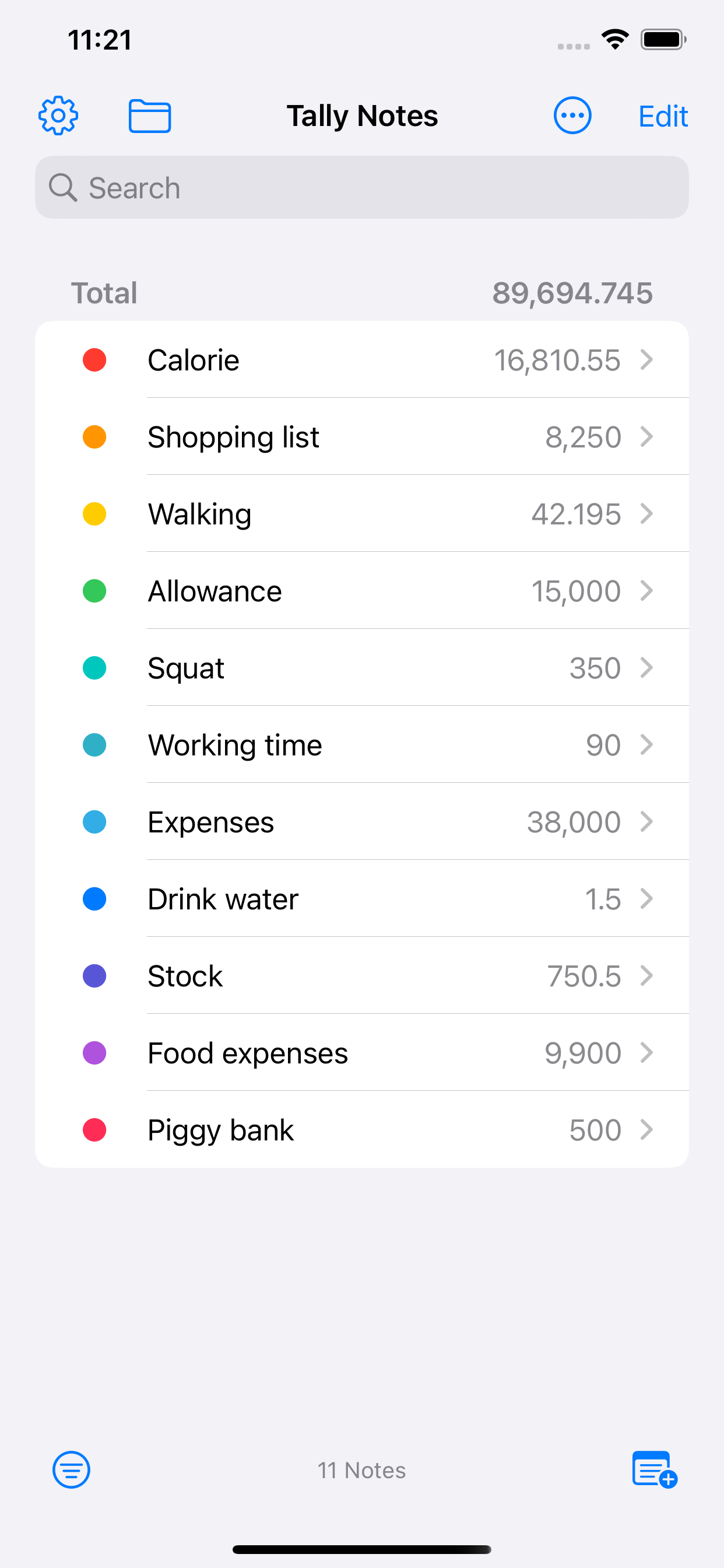 Tally Notes - Calculate Total