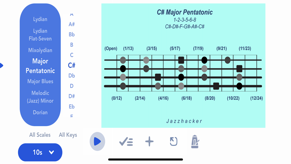 #3. Jazzhacker Scales for 4x Bass (iOS) 由: Jazzhacker LLC