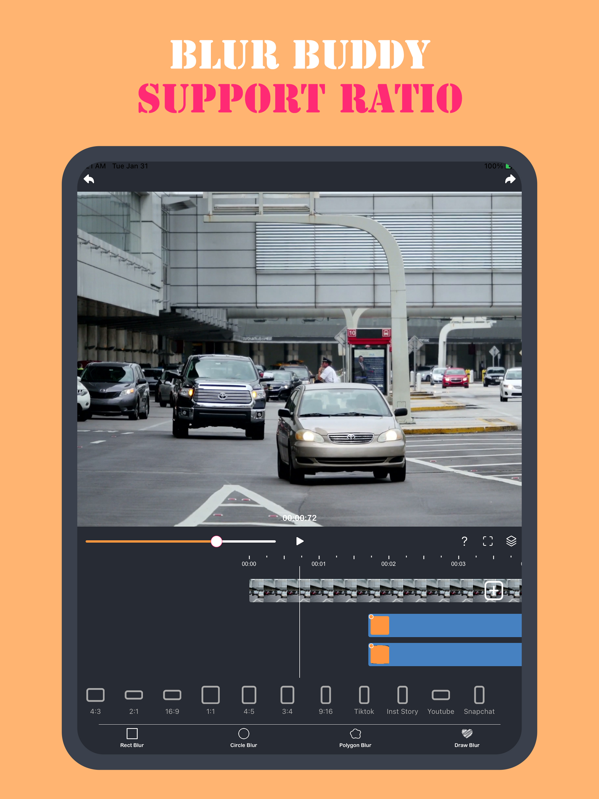 Blur Frame: Video Edit