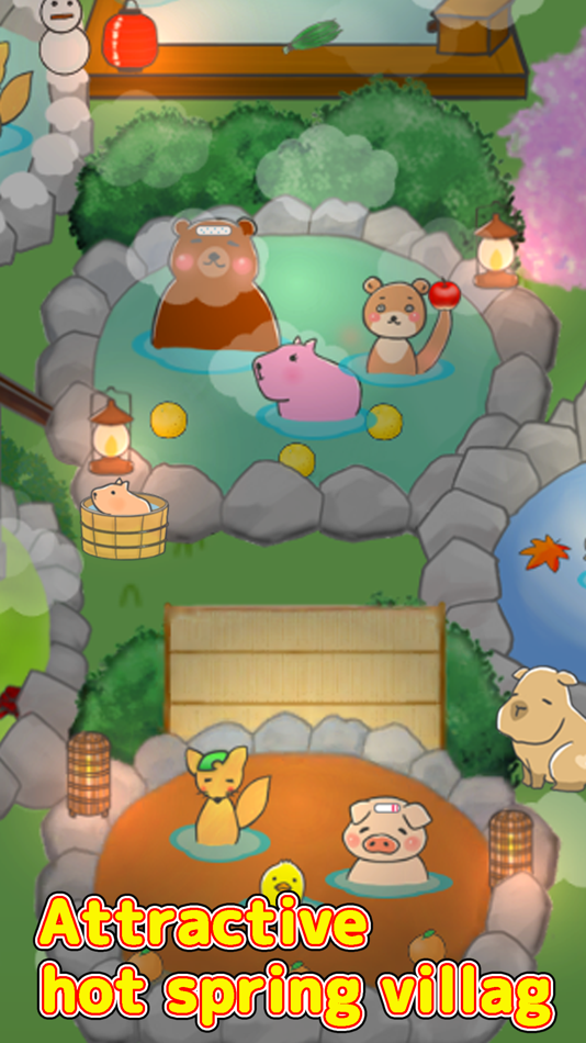 #2. CapybaraOnsen ~Idle Game~ (iOS) 由: minoru yamazaki