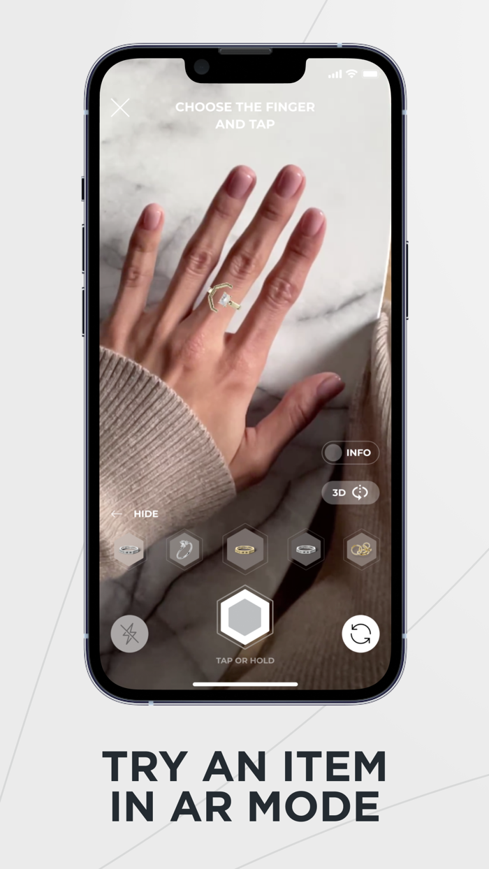 Trillion AR jewelry try on