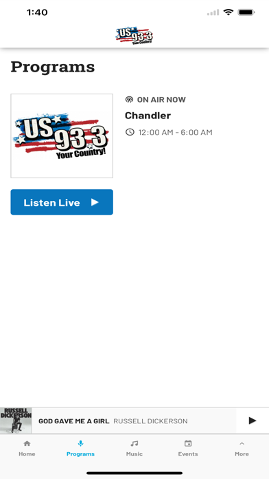 US 93.3 Screenshot