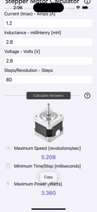 Stepper Motor Calculator screenshot #3 for iPhone