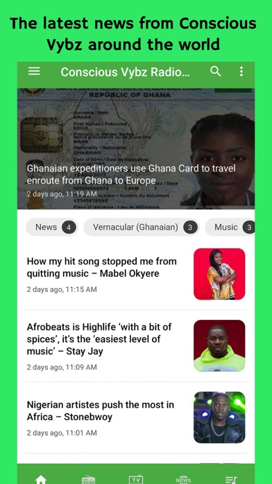 Conscious Vybz Radio & TV Screenshot 1 - AppWisp.com Conscious Vybz Radio & TV Screenshot 1 - AppWisp.com