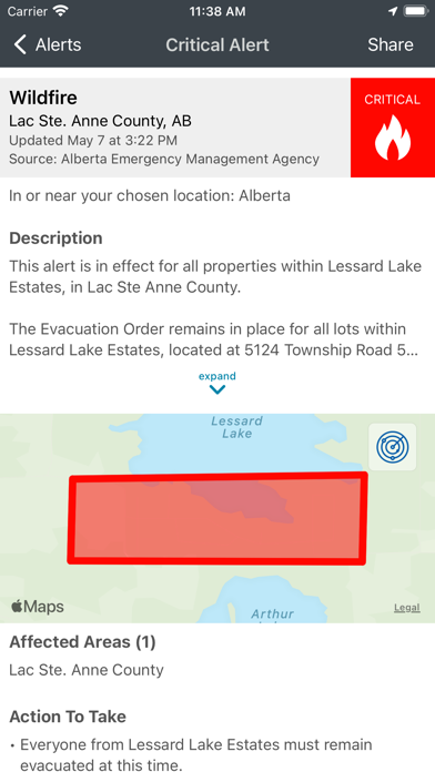Alberta Emergency Alert Screenshot