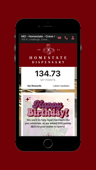 Homestate Dispensary Screenshot