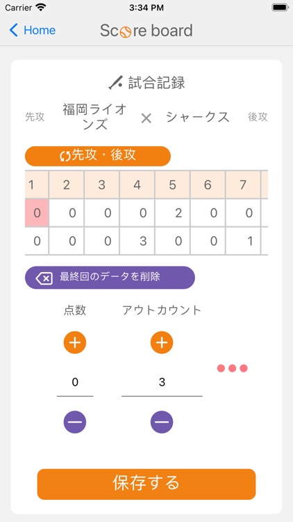 少年野球スコアボード