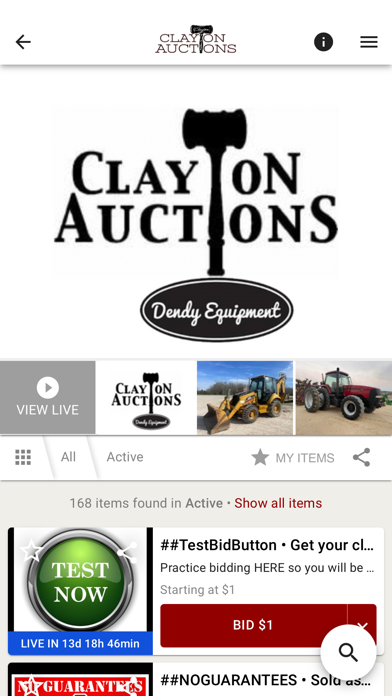 Clayton Auctions Screenshot