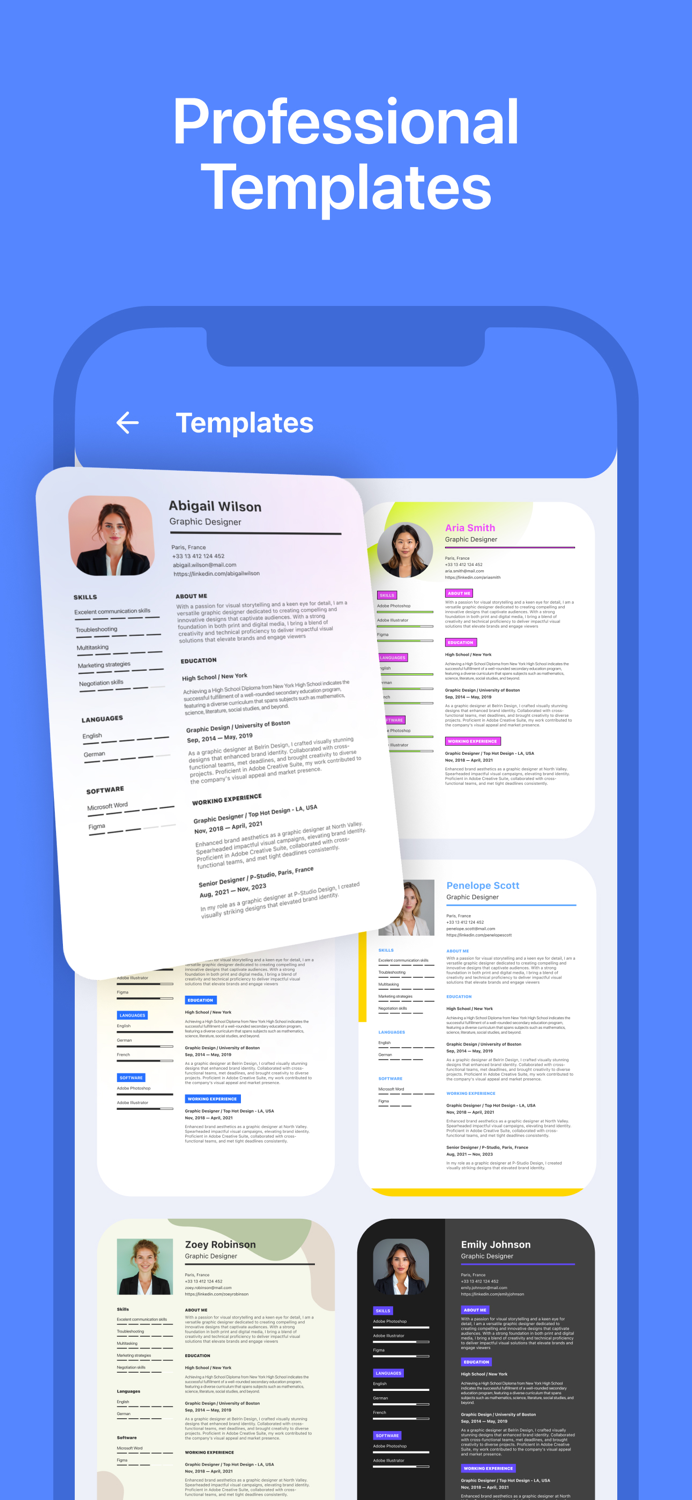 Resume  CV Builder Templates
