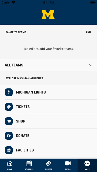 Michigan Athletics Screenshot