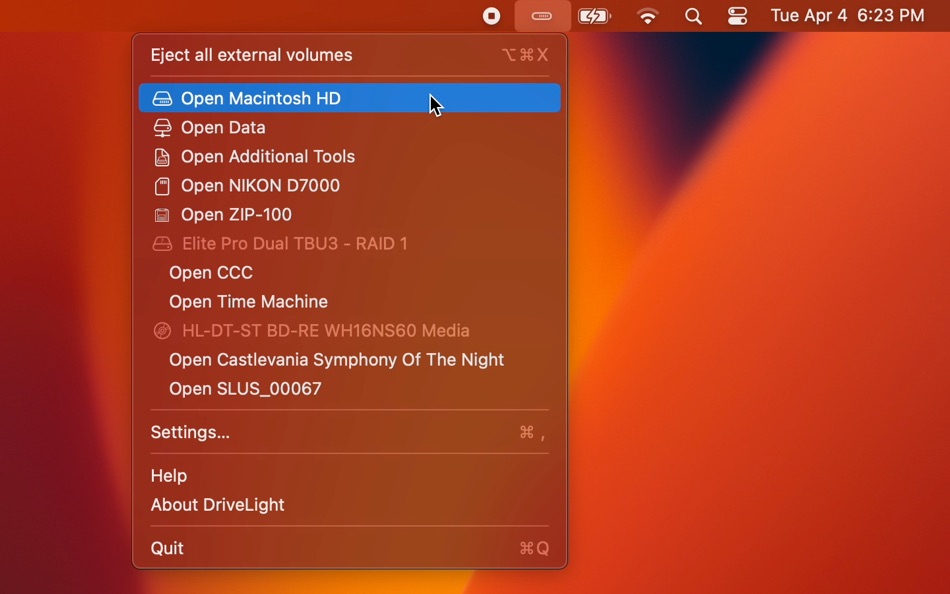 #6. DriveLight (macOS) Podle: TTKB, LLC
