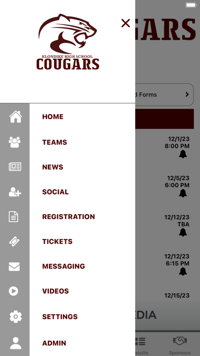 Klondike Cougars Athletics Screenshot