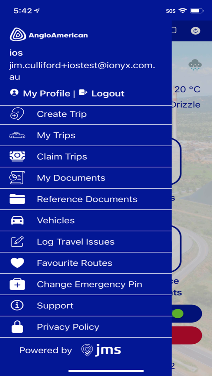 Anglo American Road Travel App