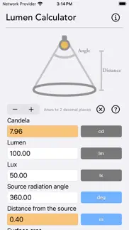 lumen calculator iphone screenshot 1