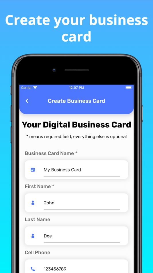 QR Code Business Card - 2.3 - (iOS)