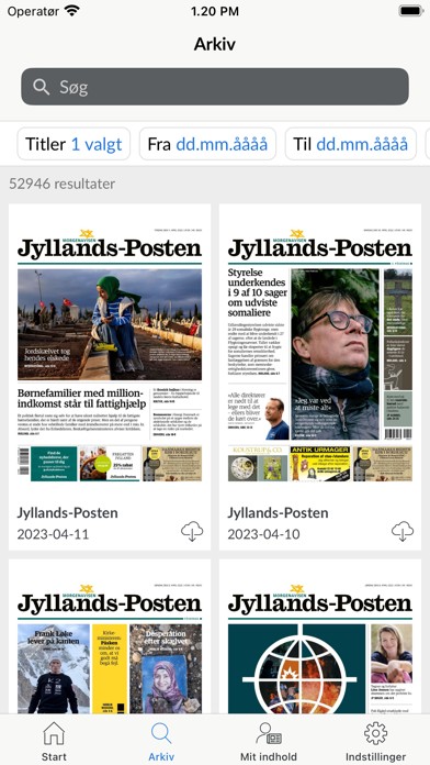 Jyllands-Posten E-avis Screenshot