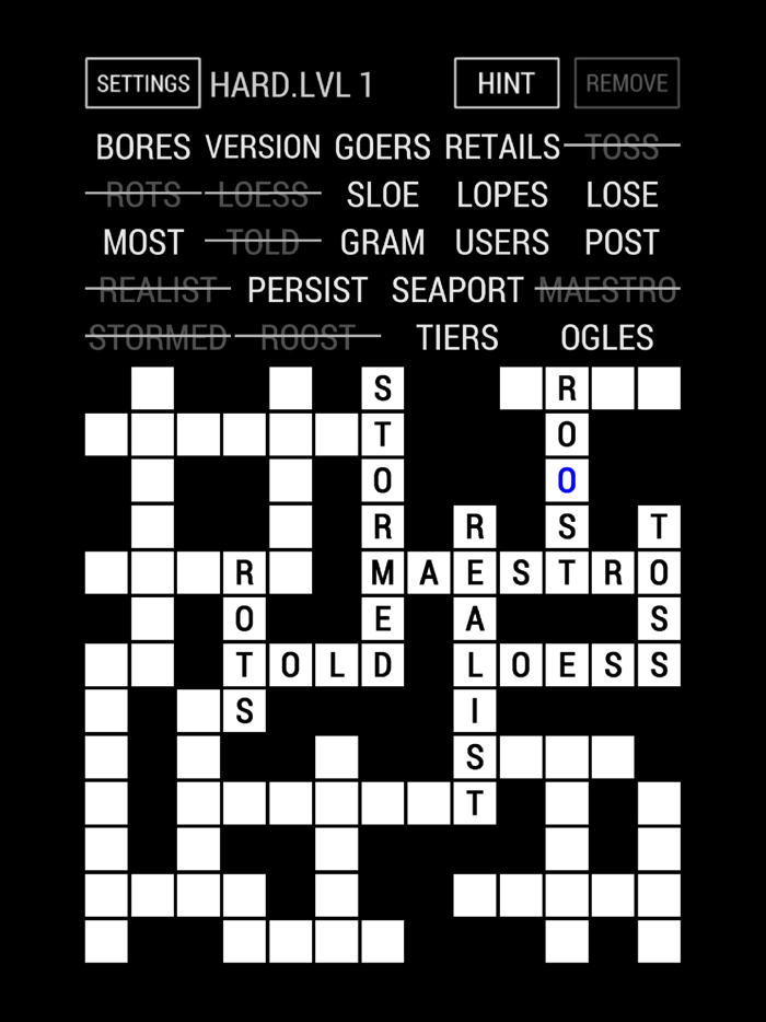 Fill-In Crossword Puzzle