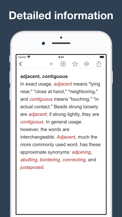 Vocabulary Builder: thesaurus, Screenshot