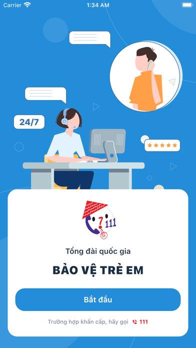 Tổng đài 111. Screenshot