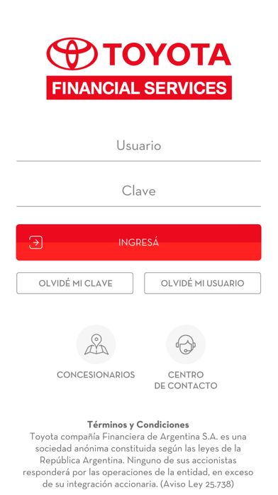 Toyota Servicios Financieros Screenshot