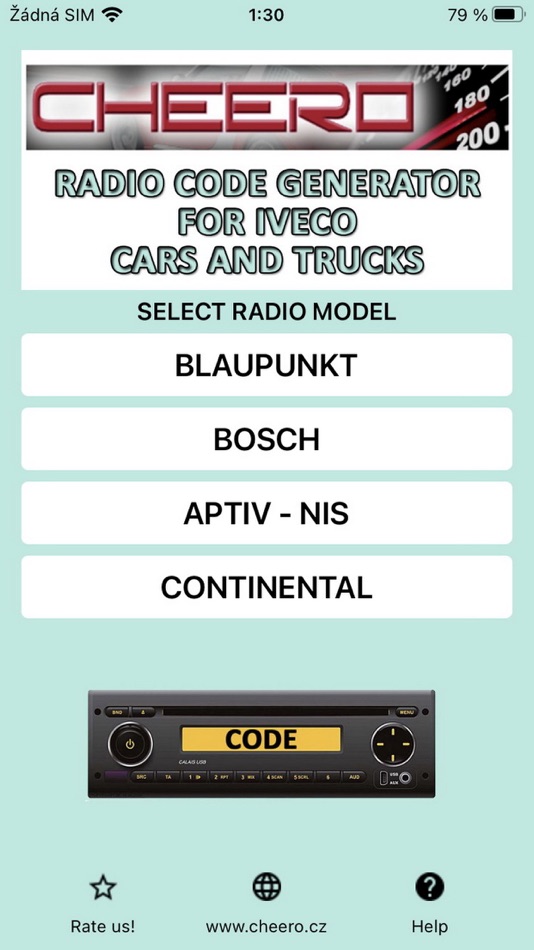 #1. RADIO CODE for IVECO TRUCK (iOS) 由: Petr Svihovec