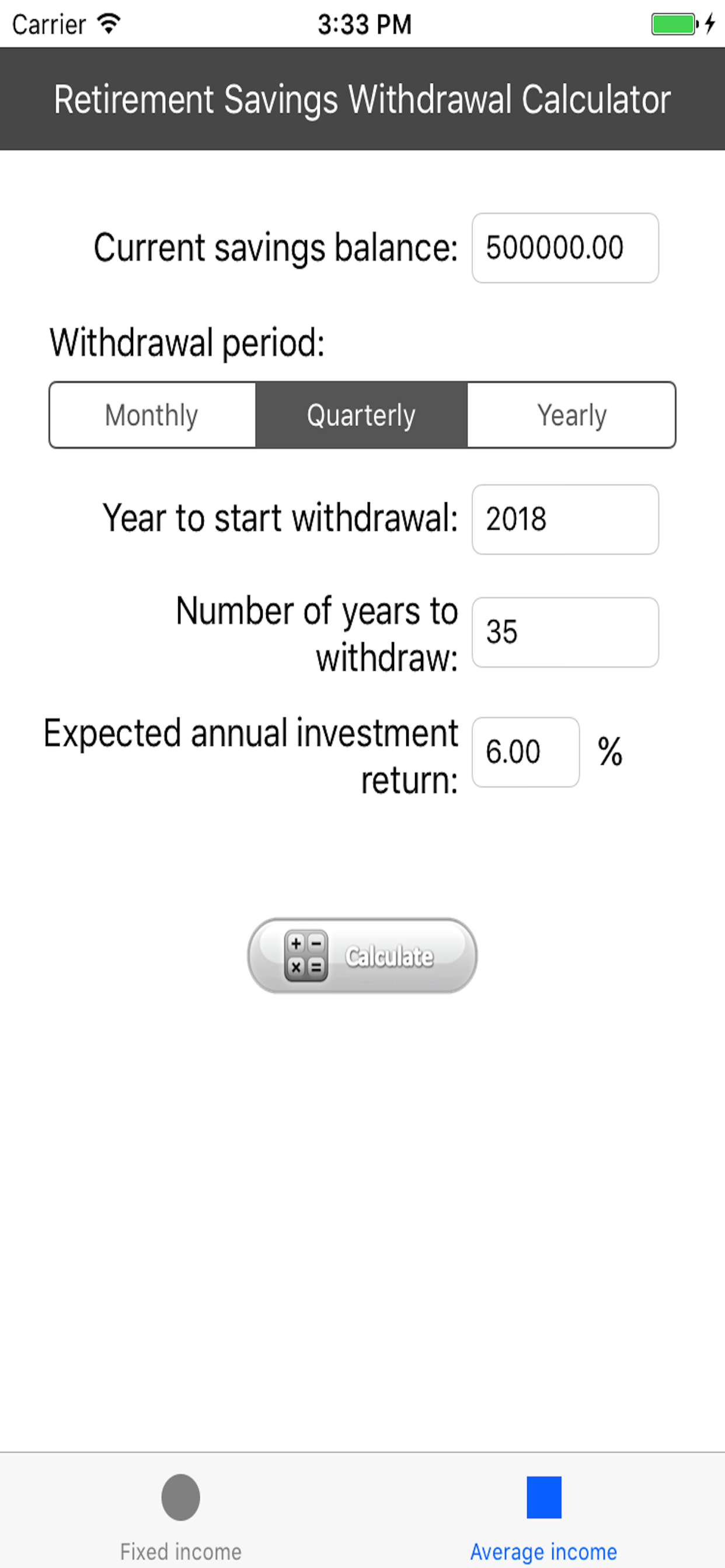 Retirement Savings Calculator