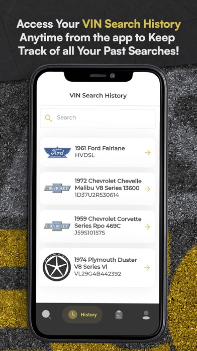 Classic Car VIN Lookup Screenshot
