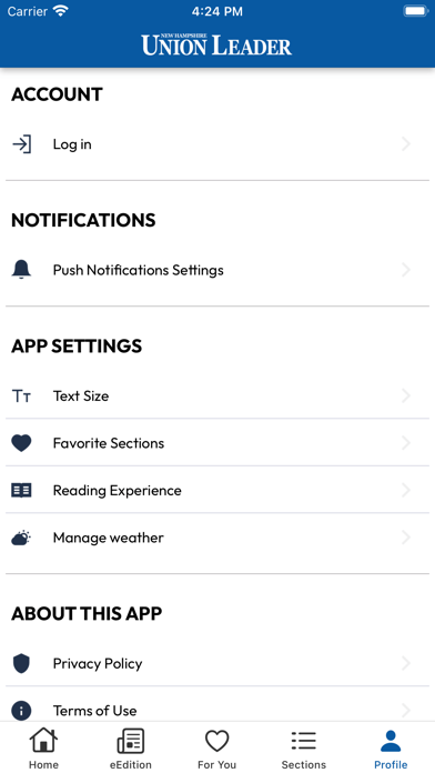 New Hampshire Union Leader Screenshot