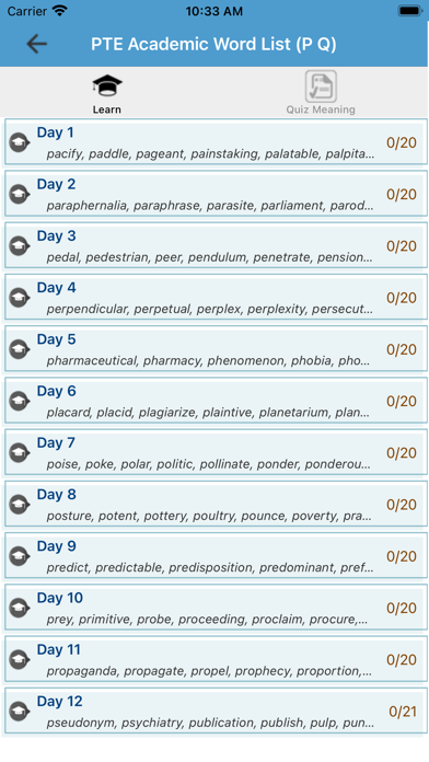 3000 PTE Vocab Screenshot
