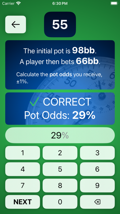 Pot Odds Pro - Poker Trainer Screenshot