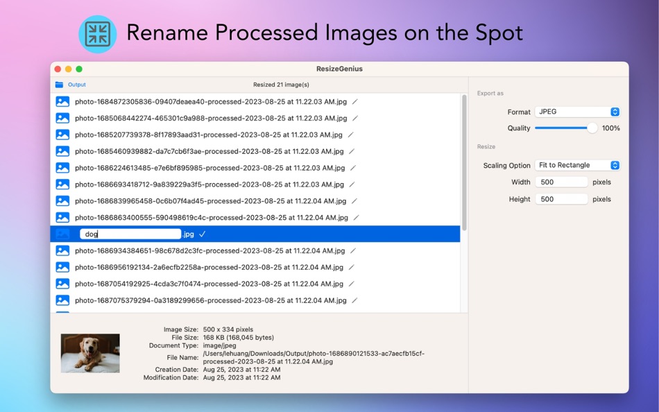 #3. ResizeGenius (macOS) Podle: Le Huang